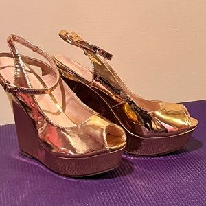 Womens high open toe wedge